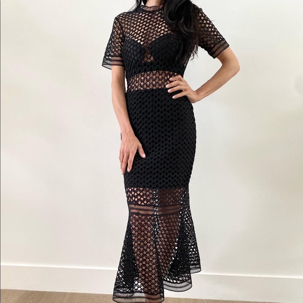 Self Portrait black arabesque dress. Size 6!